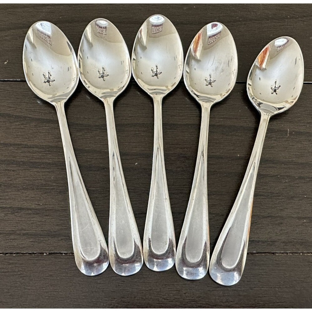 Lot Of 5 Teaspoon Spoon Oneida Stainless Voss Glossy